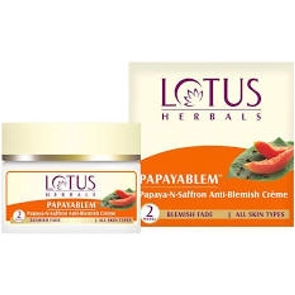 LOTUS PAPAYABLEM Papaya-N-Saffron Anti -Blemish Creme - 50gm
