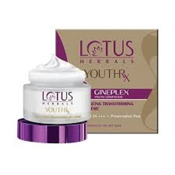 LOTUS YOUTHRX GINEPLEX YOUTH COMPOUND ANTI AGEING TRANSFORMING CREME  - 50gm