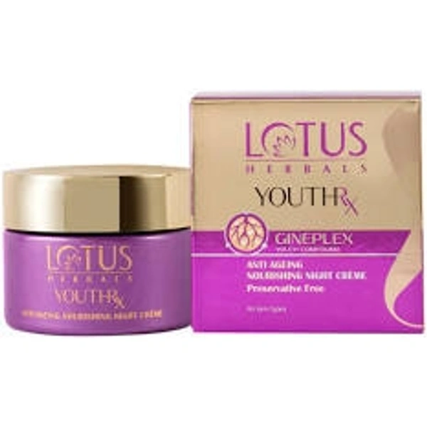 LOTUS YOUTHRX GINEPLEX YOUTH COMPOUND ANTI AGEING NOURISHING NIGHT CREME  - 50gm