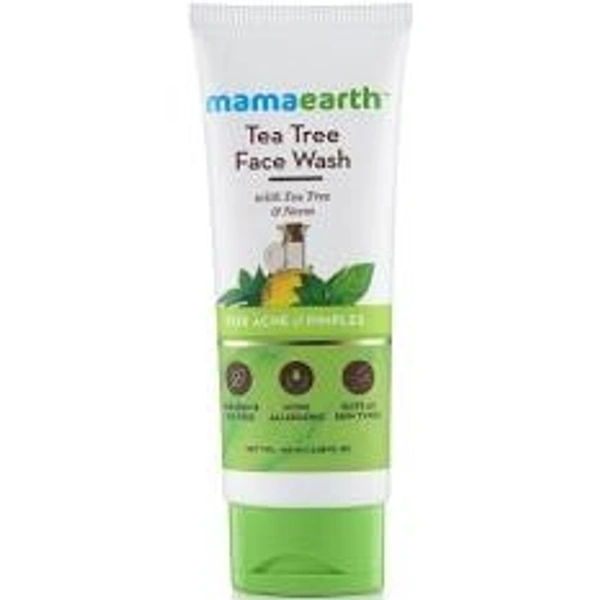 MAMAEARTH TEA TREE FACE WASH NEEM  FOR ACNE &PIMPLES  - 100ml