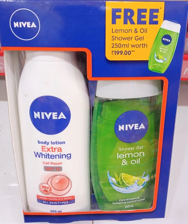 Nivea Lemon &Oil Shower Gel  - 400ml*1unit +250ml*1unit 