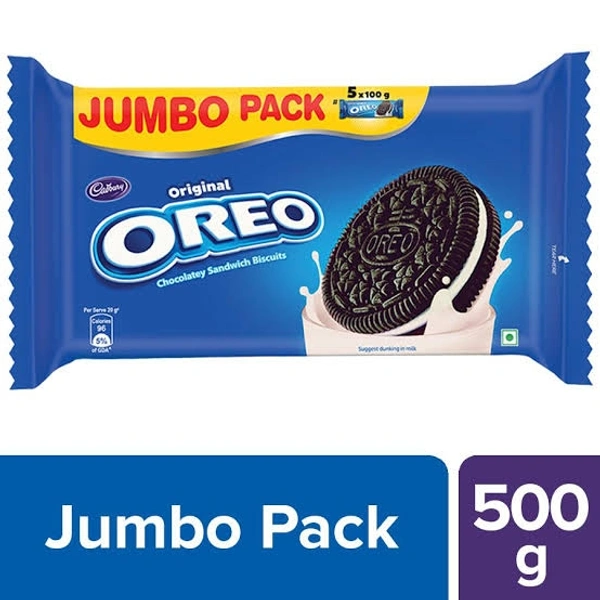 OREO CHOCOLATY SANDWICH BISCUITS JUMBO PACK   - 5*100g