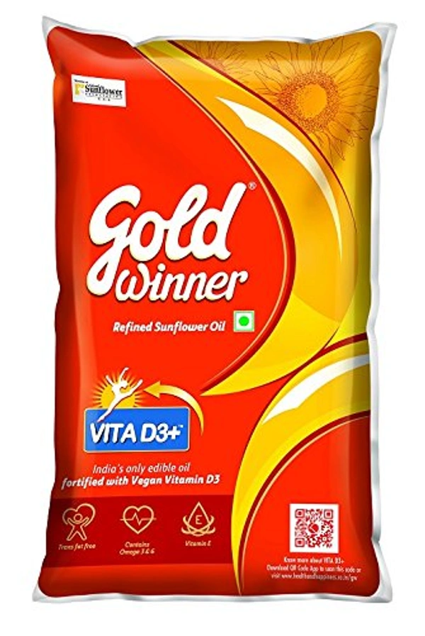 Gold Winner Refined Sunflower Oil - 1L
