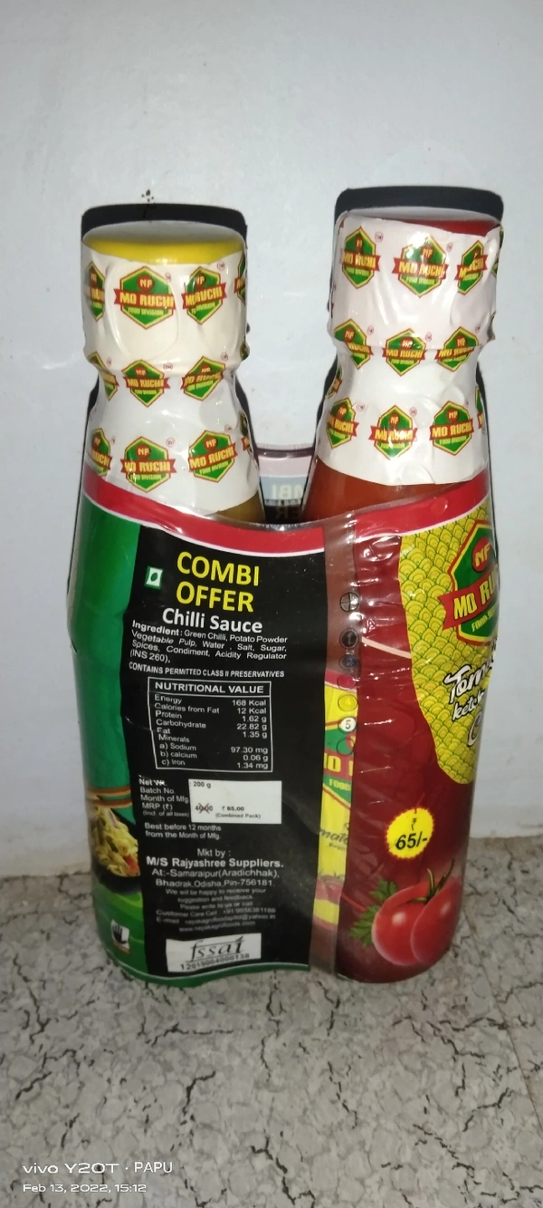 MO RUCHI TOMATO KETCHUP AND CHILLI SAUCE COMBI OFFER - 200g+200g