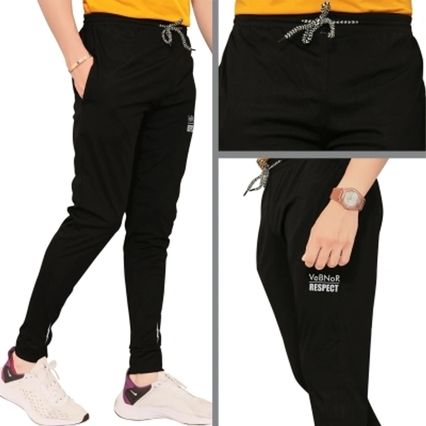 VeBNoR Solid Men Black Track Pants - black, S,M,L,XL