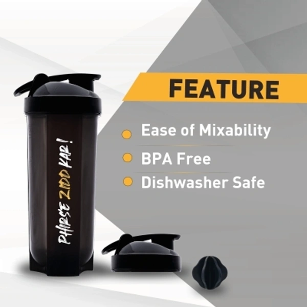 MUSCLEBLAZE Shaker Bottle, 100% Leakproof, BPA-Free Blender Bottle for Protein and Water 650 ml Shaker