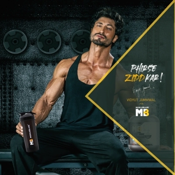 MUSCLEBLAZE Shaker Bottle, 100% Leakproof, BPA-Free Blender Bottle for Protein and Water 650 ml Shaker
