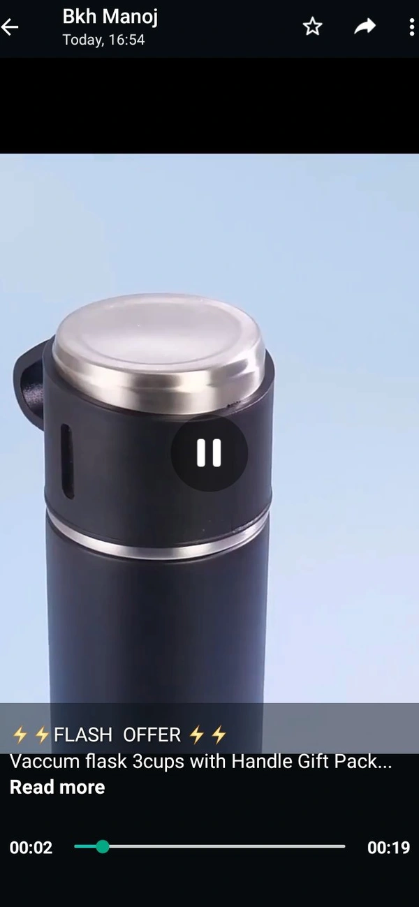 Vacuum Flask 3 Cups With Handle Gift Pack