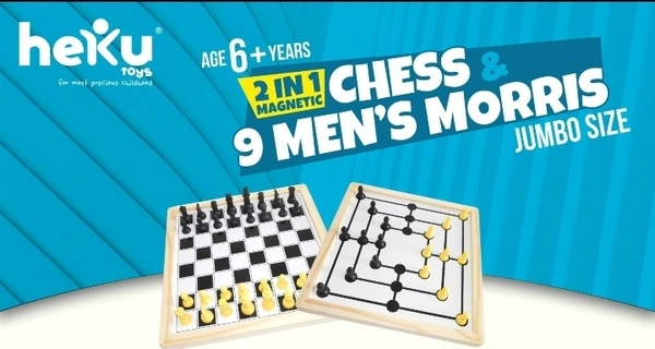 2 In One 9men Worries Chess Magnetic Toy