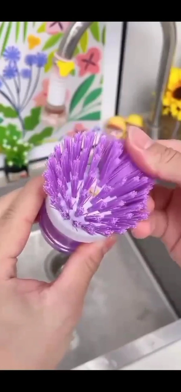 Brush Cleaner With Liquid Soap Dispenser