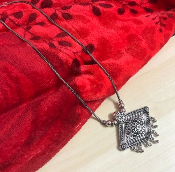 Martina Jewels Square GS Chain Pendant - silver oxidized