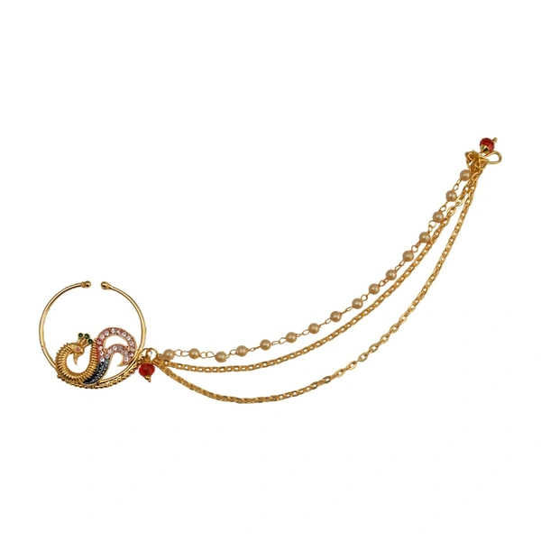 Martina Jewels Peacock Style Nathni - multy colour, 6