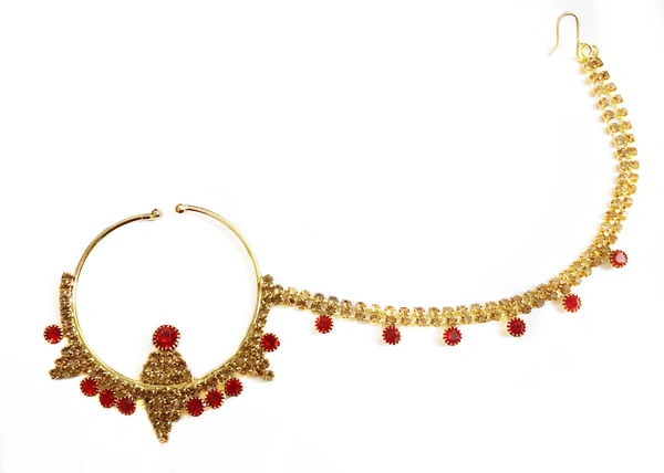 Martina Jewels Red Nathni - red golden, 6