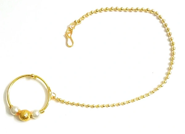 Martina Jewels White Pearl Nathni - pearl look, 6