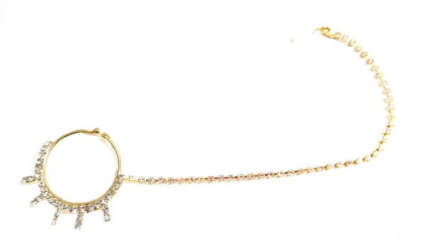 Martina Jewels White Stoned Nathni - golden, 6