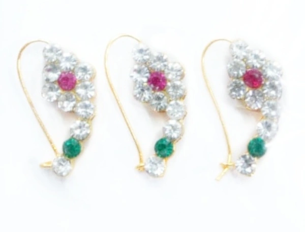Martina Jewels White Stoned Nathni - golden, 6