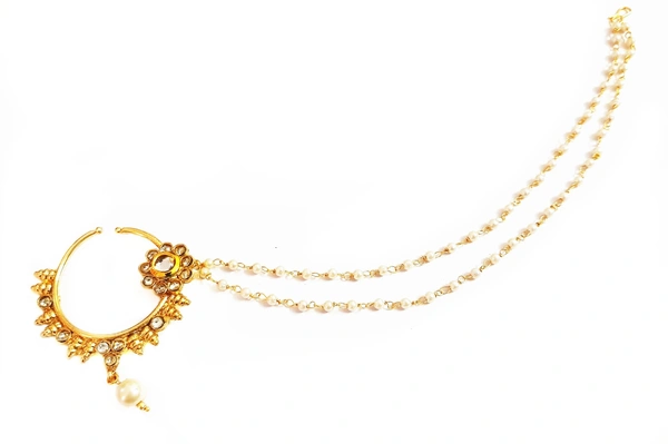 Martina Jewels Pink Stoned Nathni - golden, 6