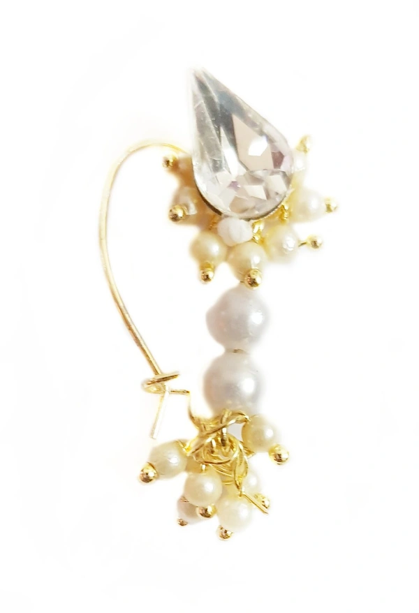 Martina Jewels White Pearl Nathni - golden, 6