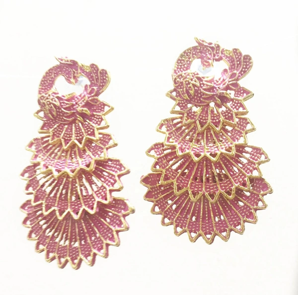 Martina Jewels Kundan Meena Earing Assorted - golden, 6