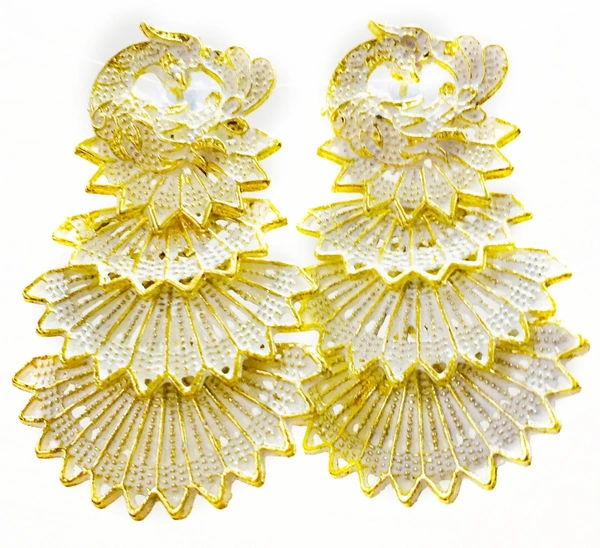 Martina Jewels Kundan Meena Earing Assorted - golden, 6