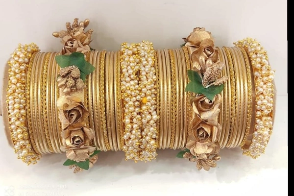 Martina Jewels Colour Bangles Set For Both Hands BG-102 - Golden, 6