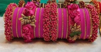 Martina Jewels Colour Bangles Set For Both Hands BG-102 - Dark Pink, 6