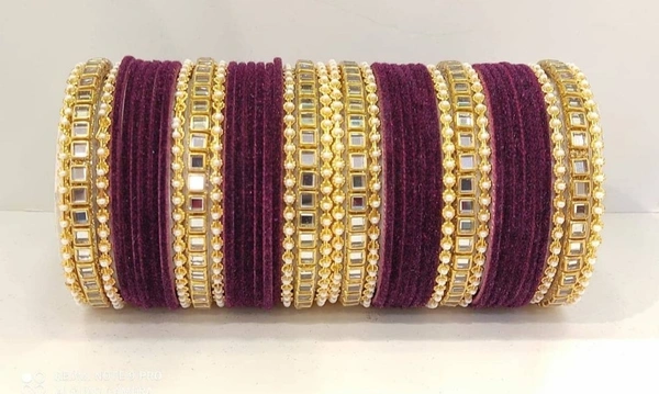 Martina Jewels Colour Bangles Set For Both Hands BG-103 - Wine, 6