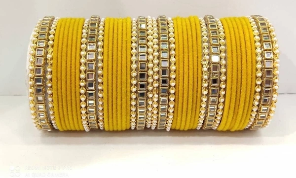 Martina Jewels Colour Bangles Set For Both Hands BG-103 - Yellow, 6