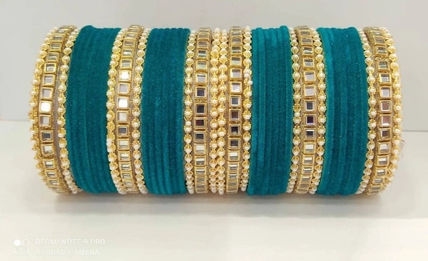 Martina Jewels Colour Bangles Set For Both Hands BG-103 - Radium, 6