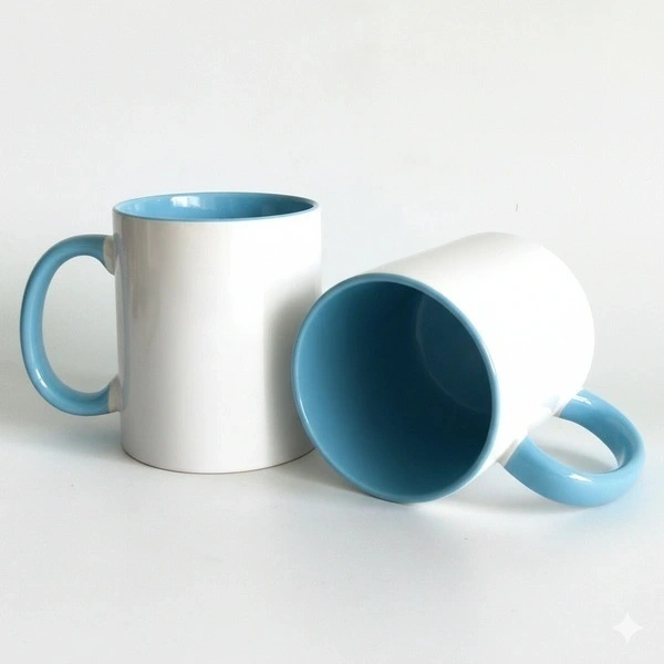 3 Tone Inner & Handle Color Mugs - Sky Blue