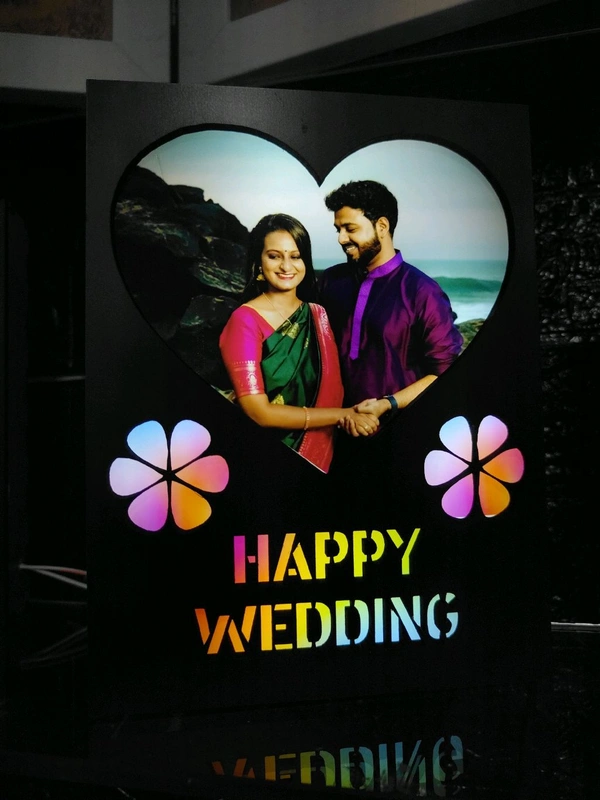 Happy Wedding - 5.5x7.5" LED Frame