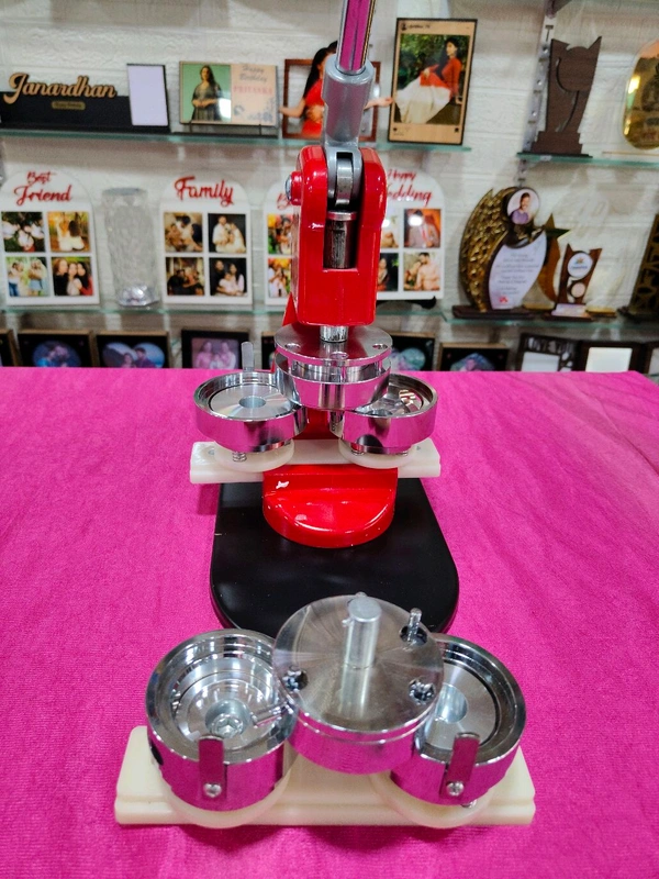 58mm Round Badge Machine Combo - Red & Black