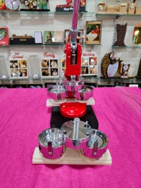 58mm Round Badge Machine Combo - Red & Black