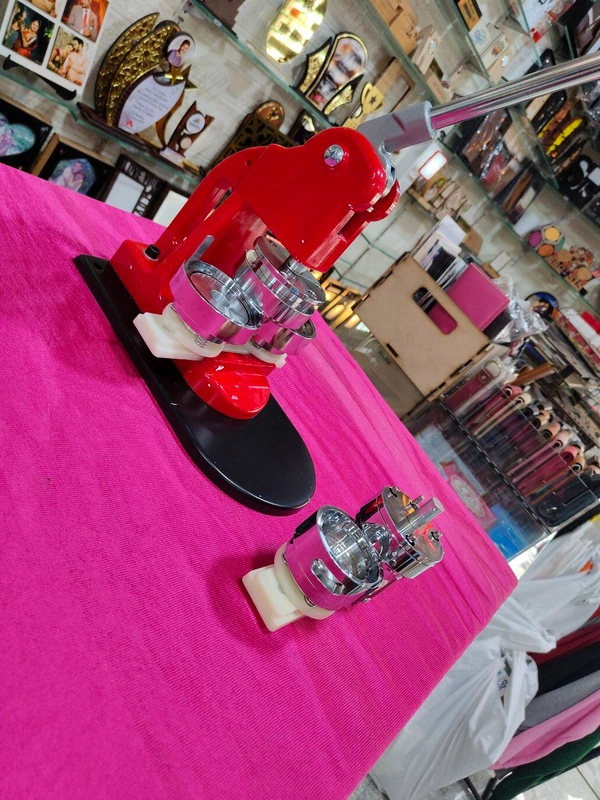 58mm Round Badge Machine Combo - Red & Black