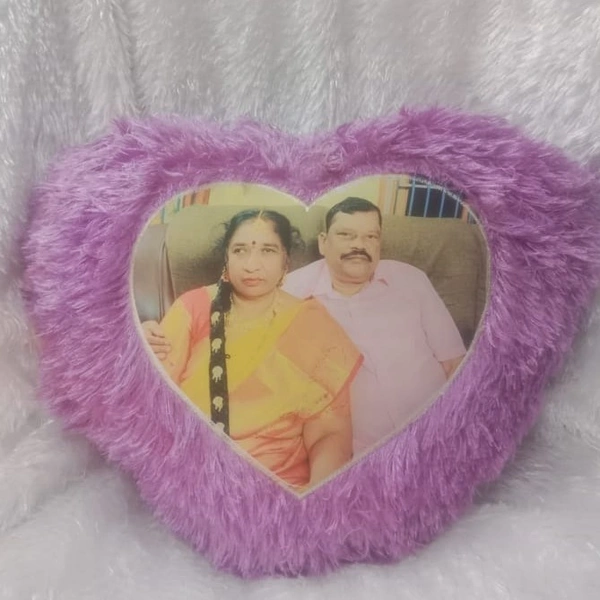 Fur Pillows - Heart Shape - Purple