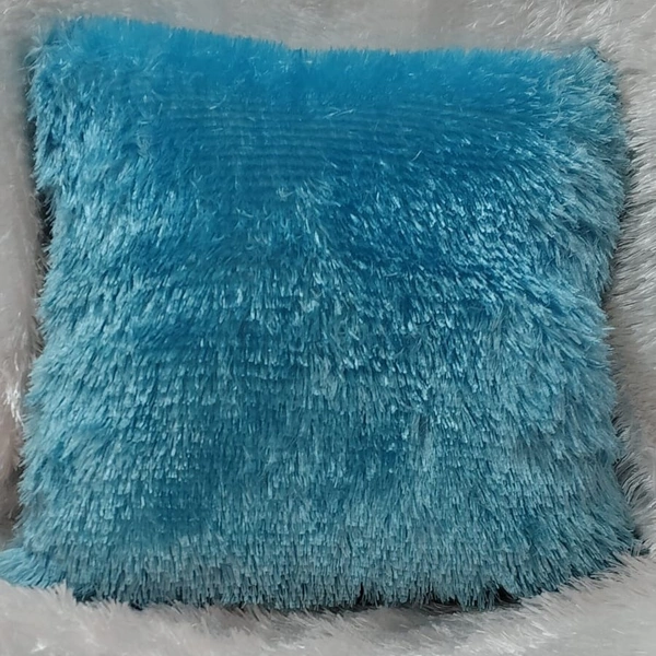 Fur Pillow - Square Shape - Sky Blue