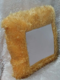 Fur Pillow - Square Shape - Yellow