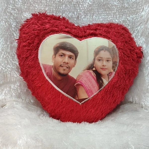 Fur Pillows - Heart Shape - Red