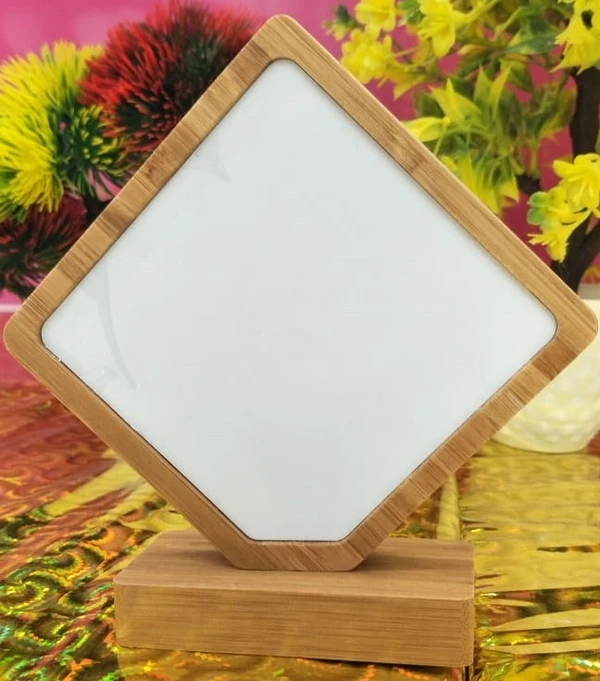 Bamboo Magnet Frame - Diamond Square Shape