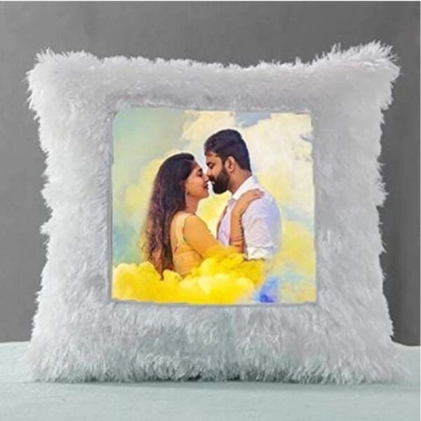 Fur Pillow - Square Shape - White