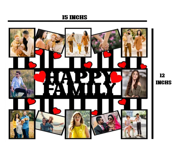Happy Family - MDF Wall Collage Frame - SKU227