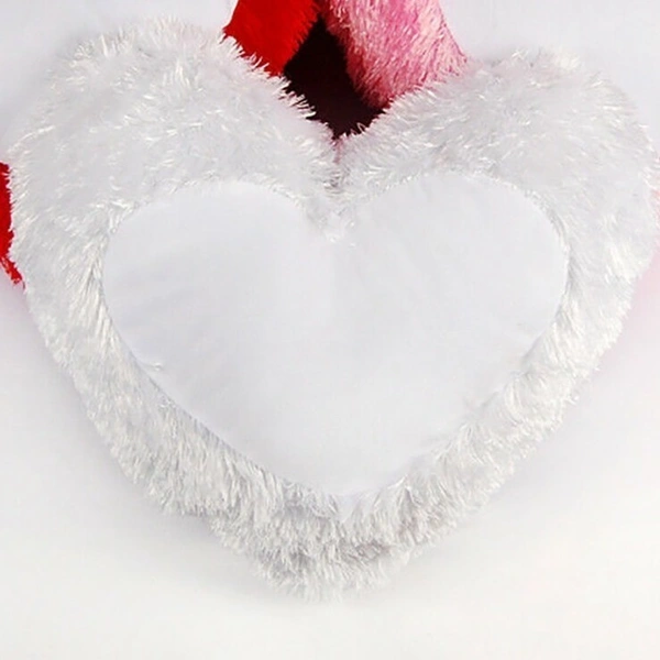 Fur Pillows - Heart Shape - White