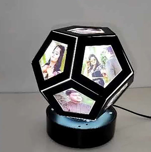 Pentagon Rotating Lamp Black Color