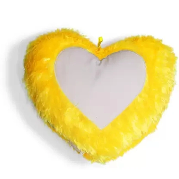 Fur Pillows - Heart Shape - Yellow