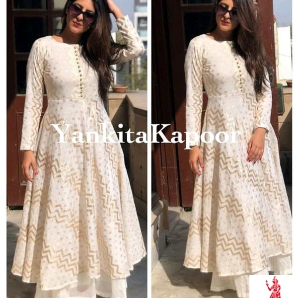 Women Chevron Cotton Kurta With Pllazzo