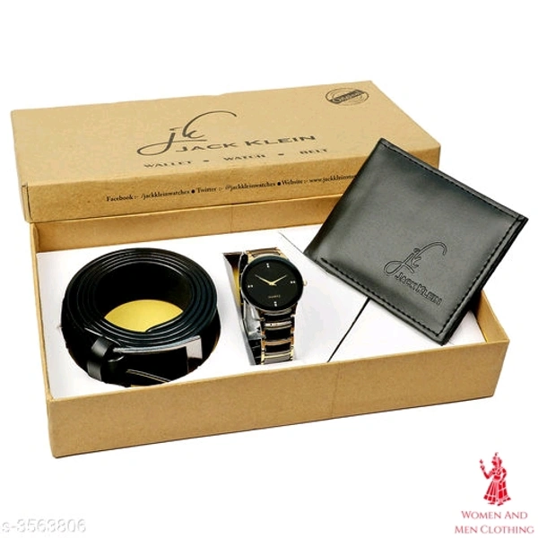 Trendy Men's Watch, Belt And Wallet Combo