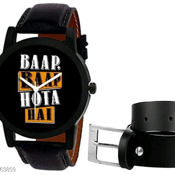 Trendy Men's Watch And Belt Combo