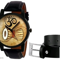 Trendy Men's Watch And Belt Combo