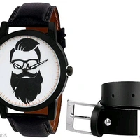 Trendy Men's Watch And Belt Combo