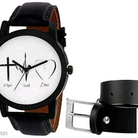 Trendy Men's Watch And Belt Combo